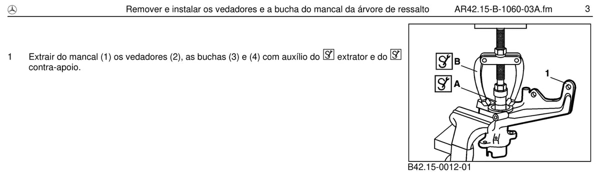 Página do manual de oficina Mercedes-Benz OF 1215