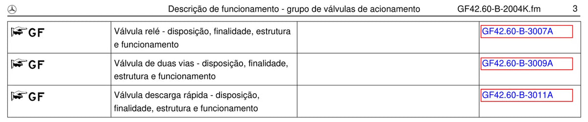 Página do manual de oficina Mercedes-Benz OF 1315