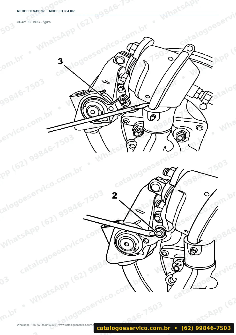Página de procedimento do manual de oficina Mercedes-Benz OF 1730