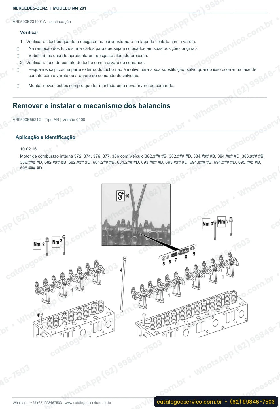 Página de procedimento do manual de oficina Mercedes-Benz OH 1113