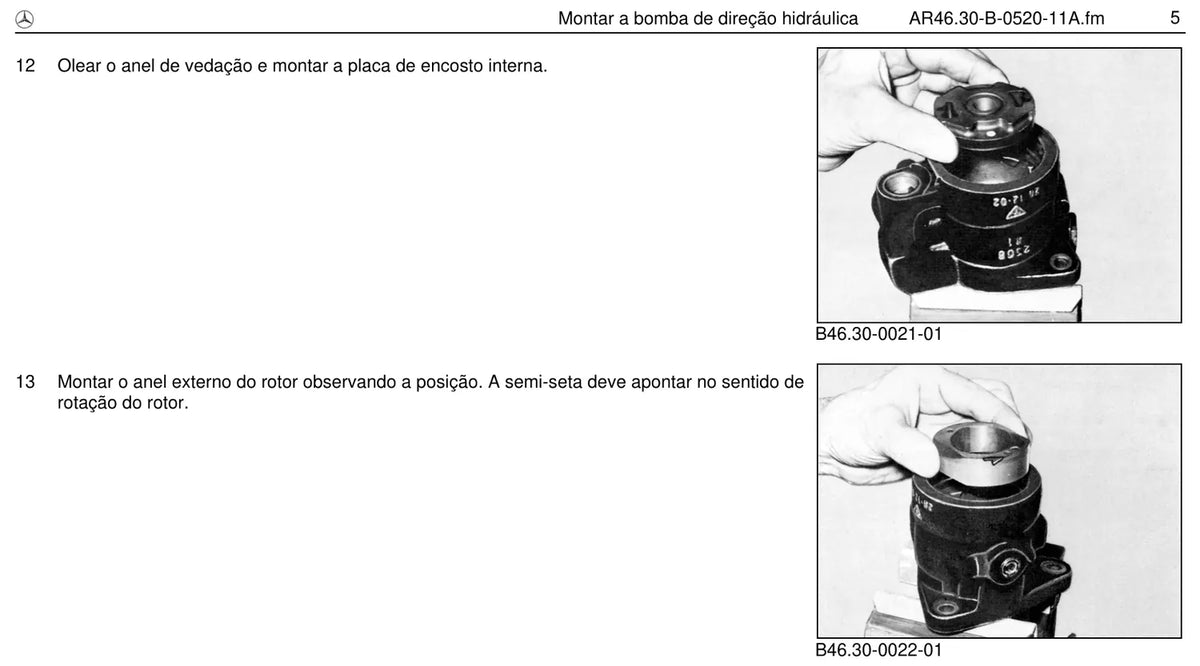Página do manual de oficina Mercedes-Benz OH 1315