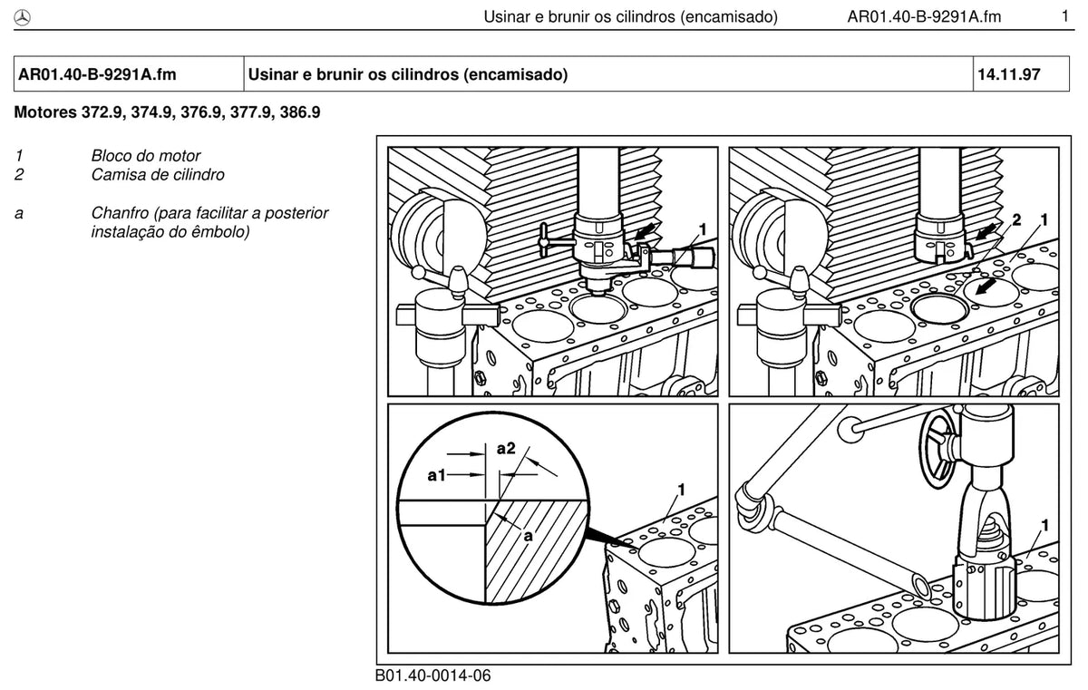 Página do manual de oficina Mercedes-Benz OH 1420