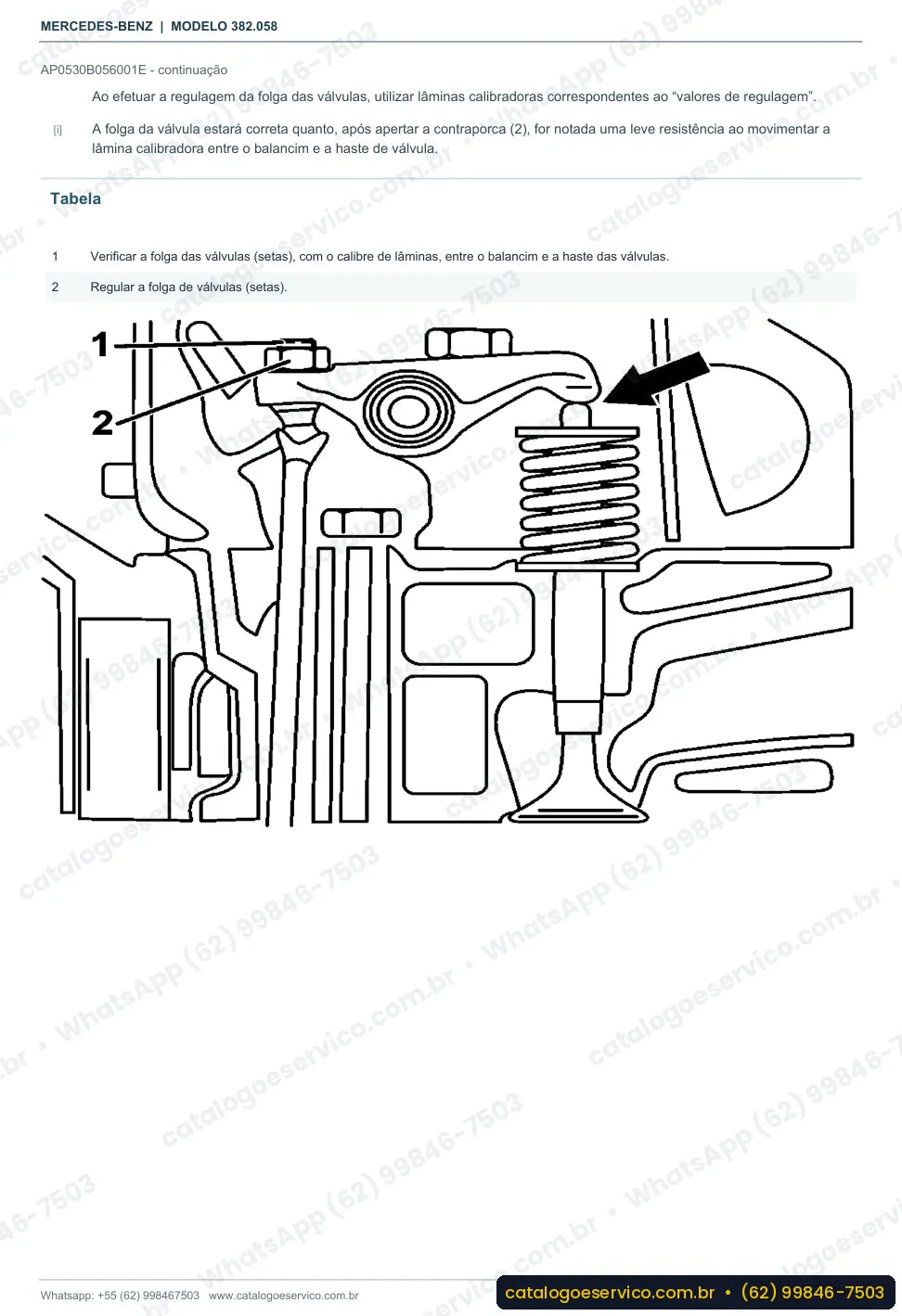 Página de procedimento do manual de oficina Mercedes-Benz OH 1421 L