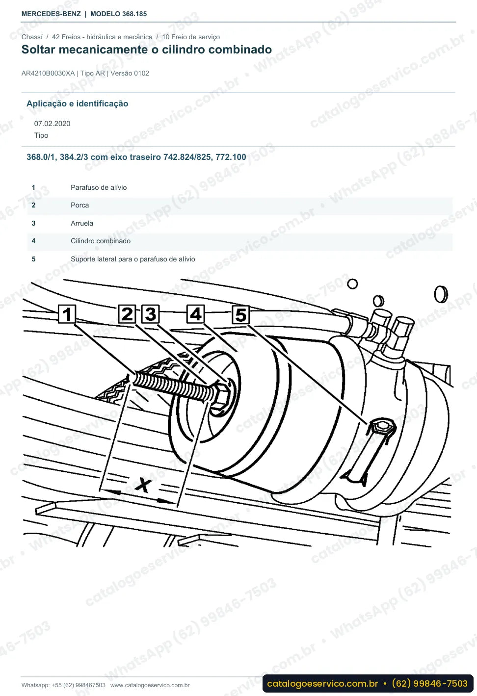 Página de procedimento do manual de oficina Mercedes-Benz OH 1518 LE