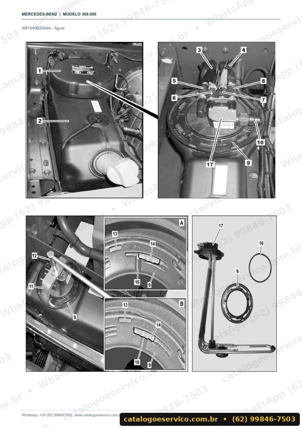Página de procedimento do manual de oficina Mercedes-Benz OH 1519