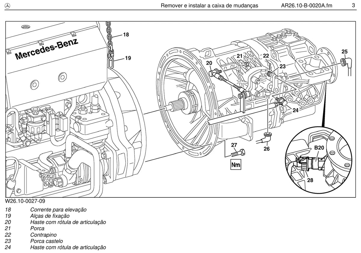 Página do manual de oficina Mercedes-Benz OH 1520