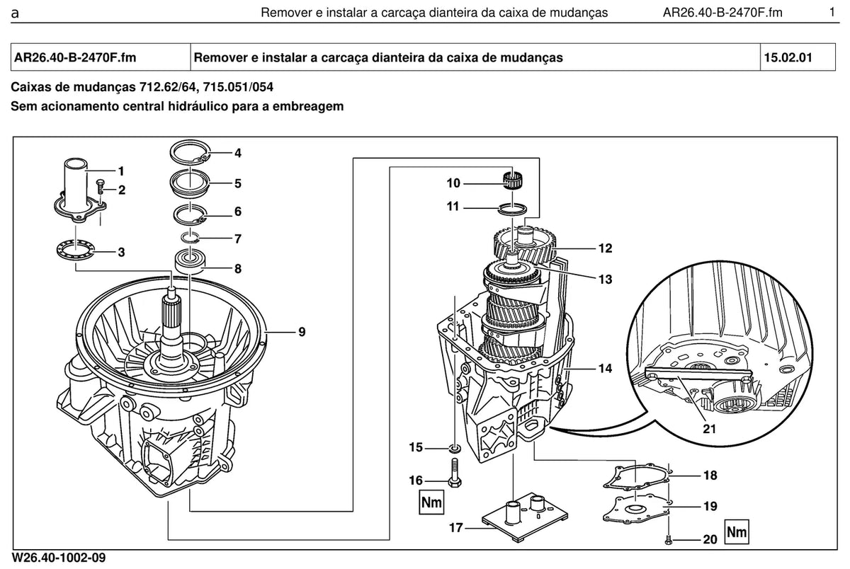 Página do manual de oficina Mercedes-Benz OH 1521 (2 versões)