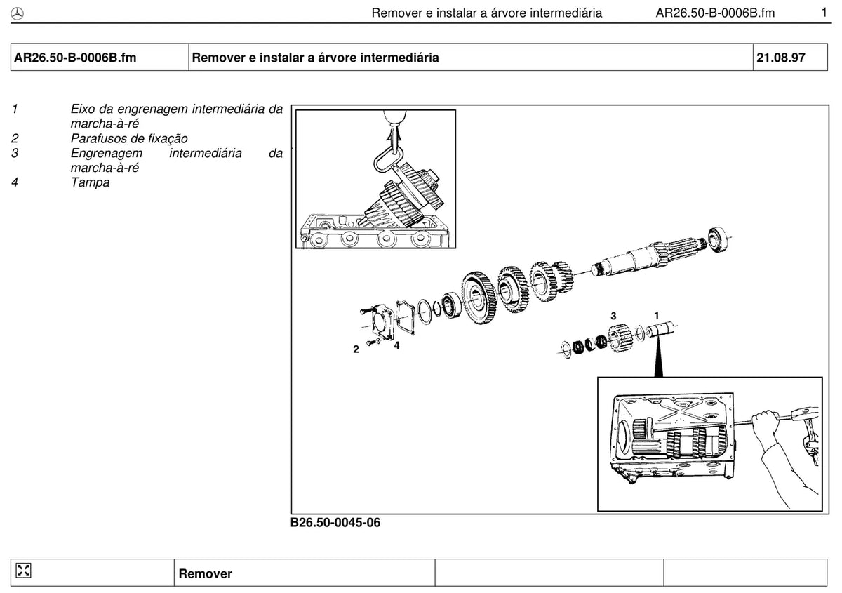 Página do manual de oficina Mercedes-Benz OH 1521 (2 versões)