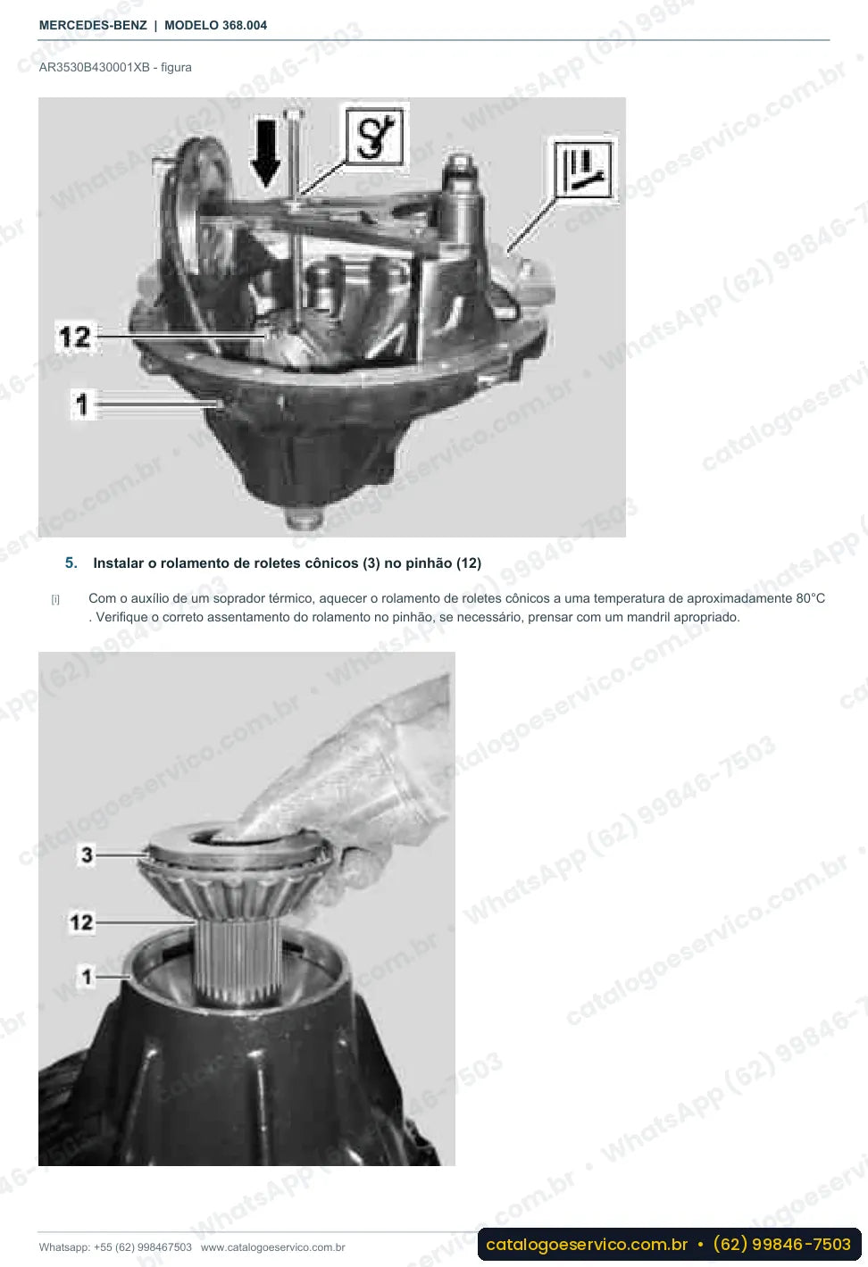 Página de procedimento do manual de oficina Mercedes-Benz OH 1523