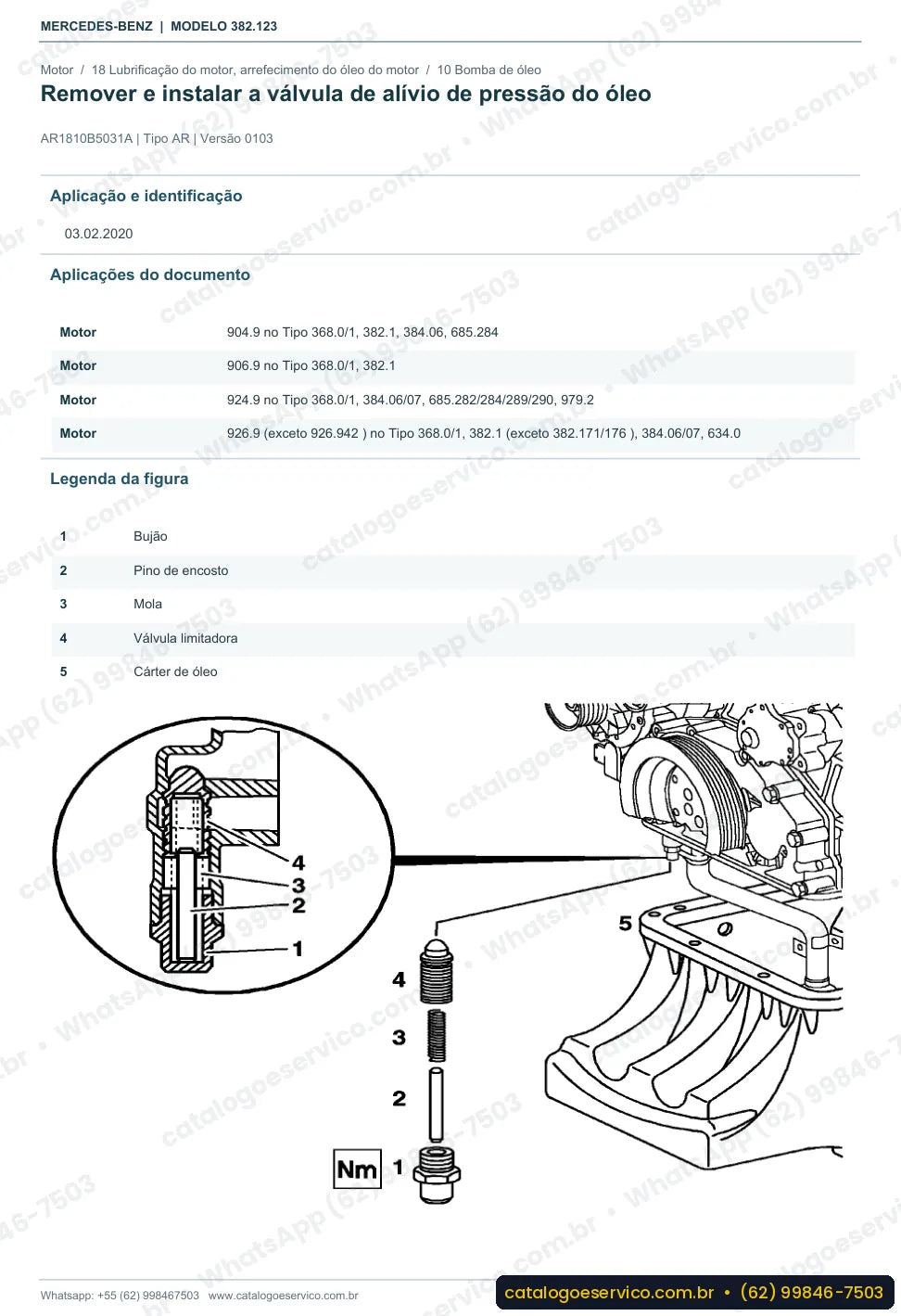 Página de procedimento do manual de oficina Mercedes-Benz OH 1525