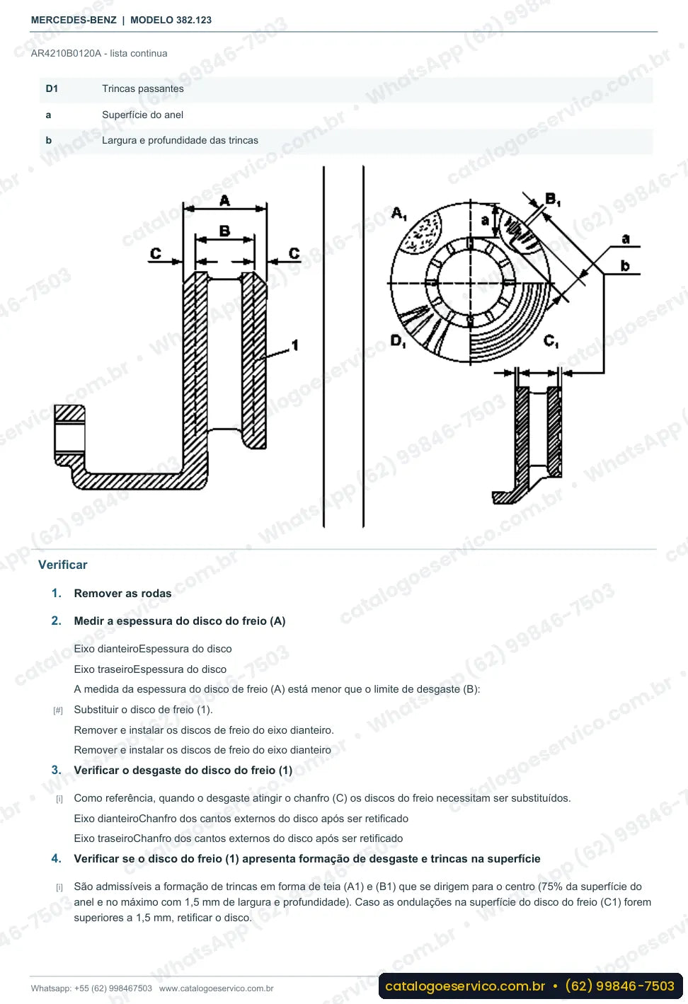 Página de procedimento do manual de oficina Mercedes-Benz OH 1525