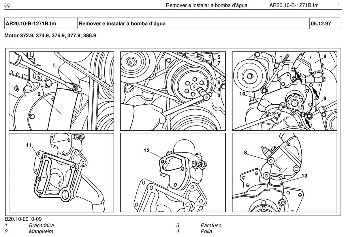 Página do manual de oficina Mercedes-Benz OH 1621 (2 versões)