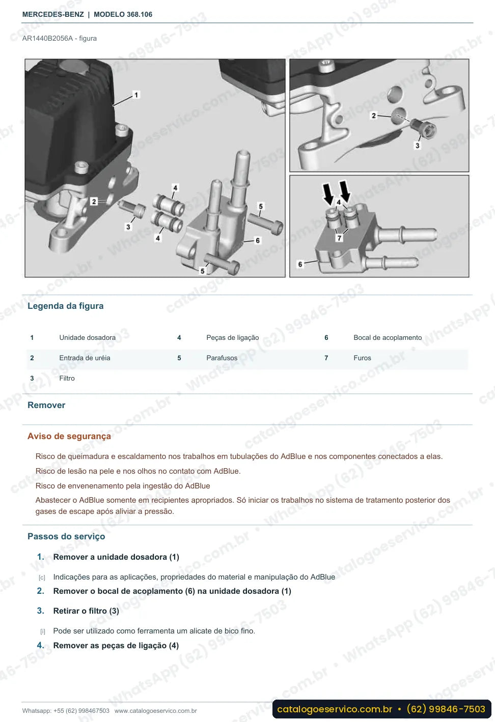 Página de procedimento do manual de oficina Mercedes-Benz OH 1622 L
