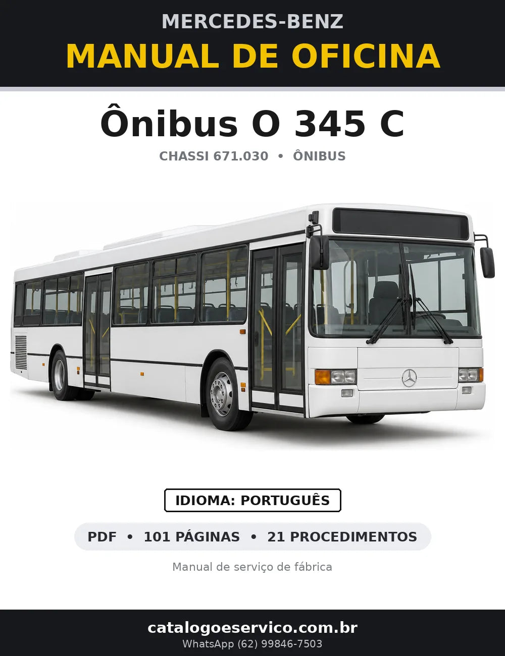 Capa do manual de oficina Mercedes-Benz Ônibus O 345 C