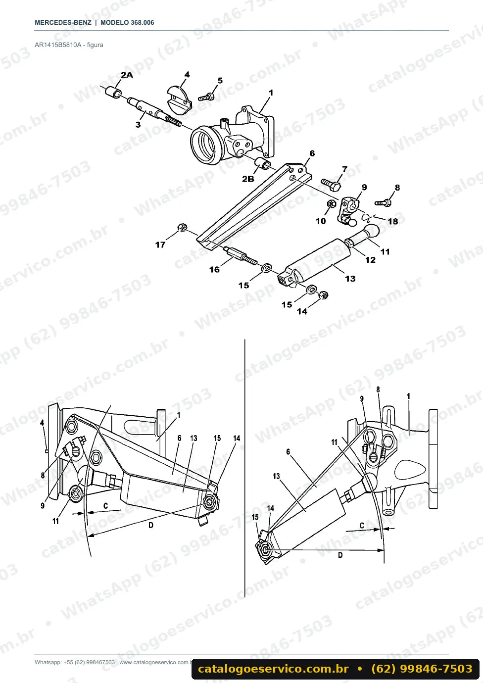 Página de procedimento do manual de oficina Mercedes-Benz Ônibus OH 1518 RL