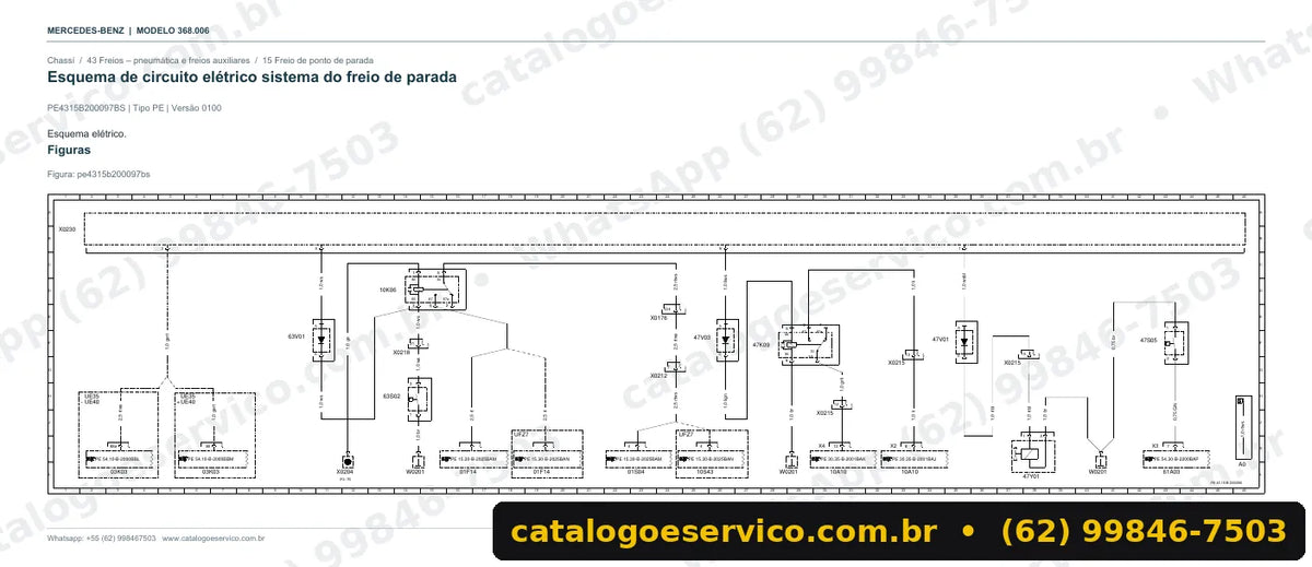 Página de esquema elétrico do manual Mercedes-Benz Ônibus OH 1518 RL