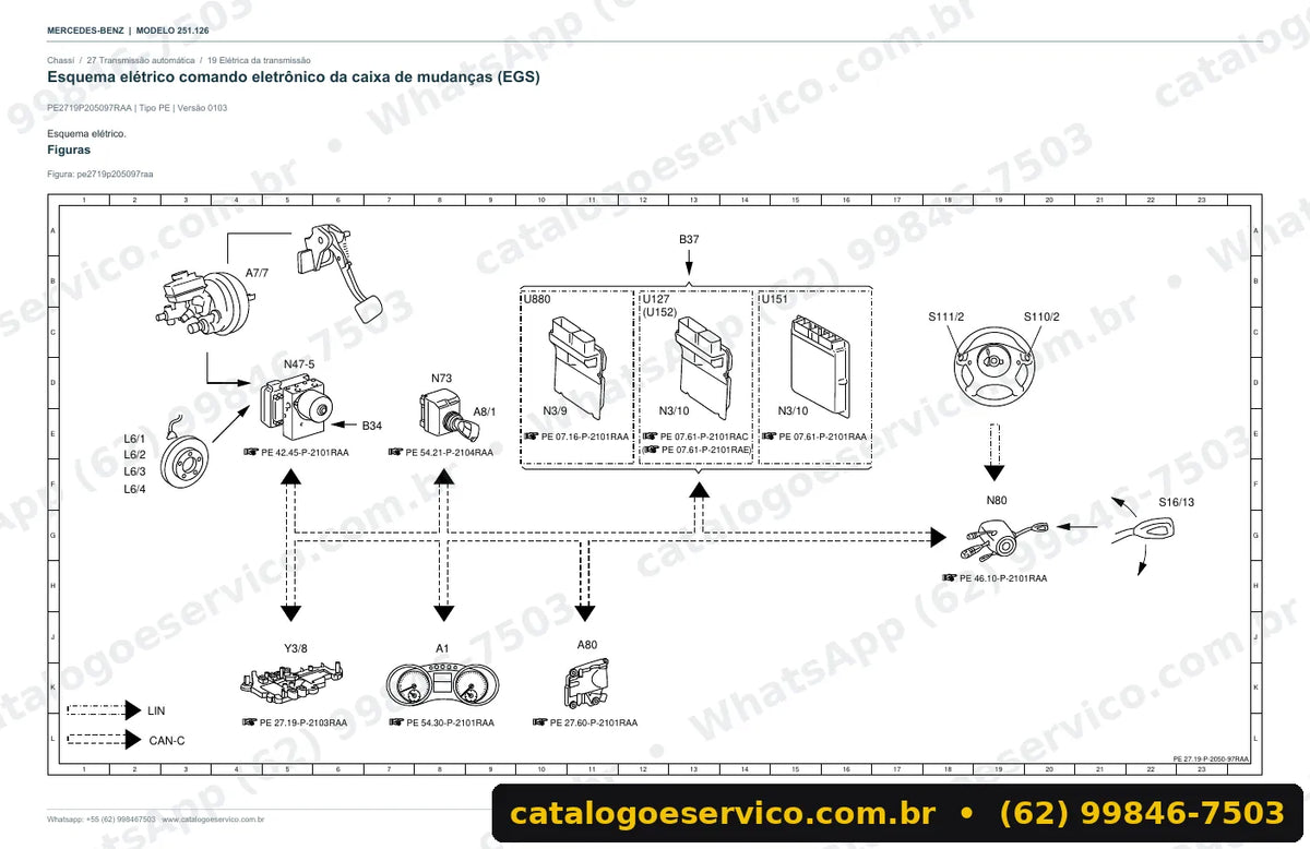 Página de esquema elétrico do manual Mercedes-Benz R 280 / R 300 (W251)