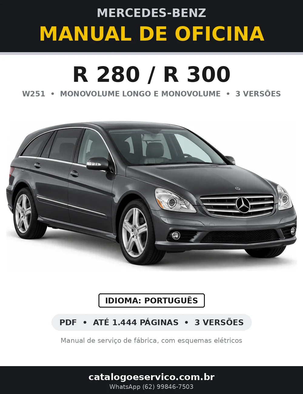 Capa do manual de oficina Mercedes-Benz R 280 / R 300 (W251)