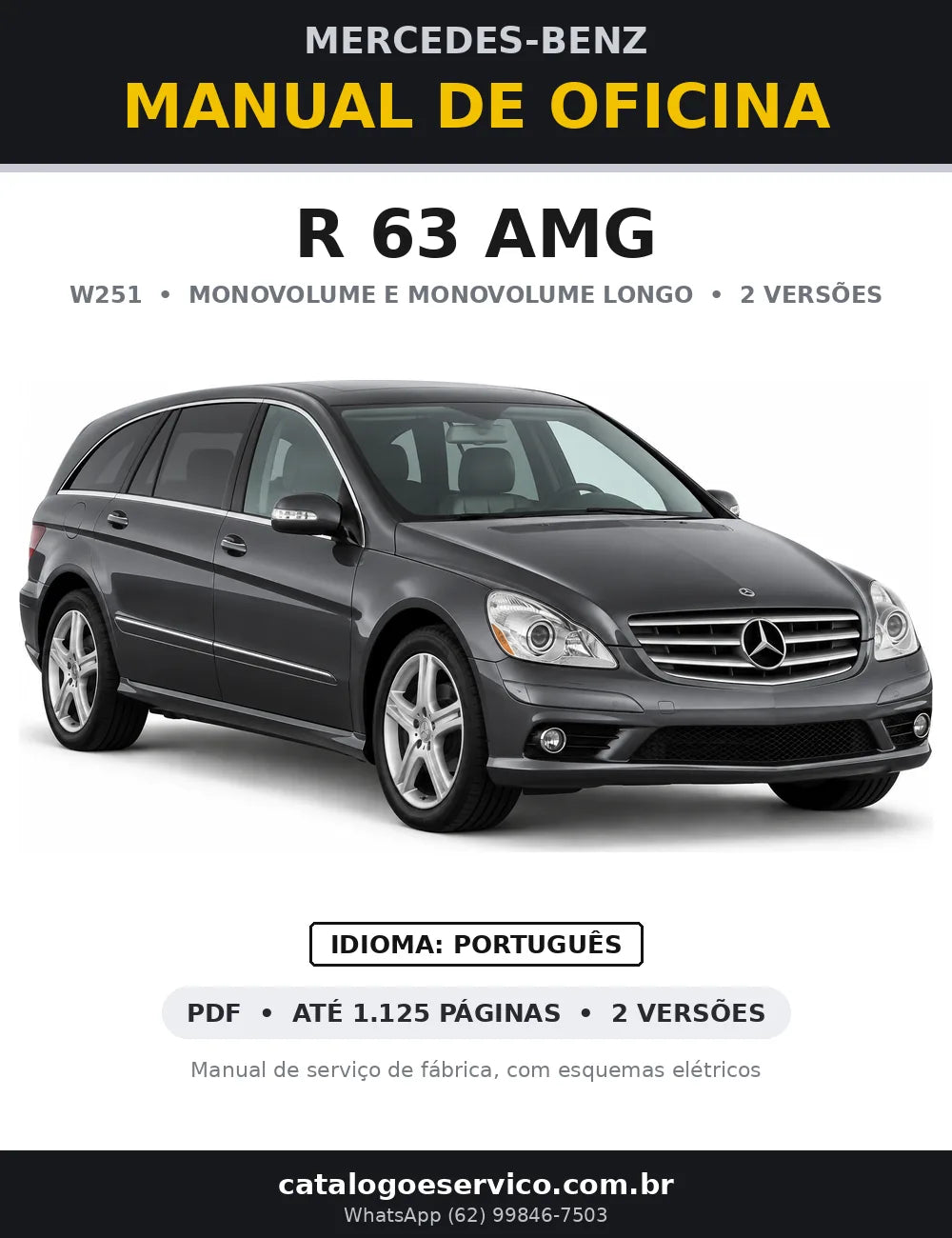 Capa do manual de oficina Mercedes-Benz R 63 AMG (W251)