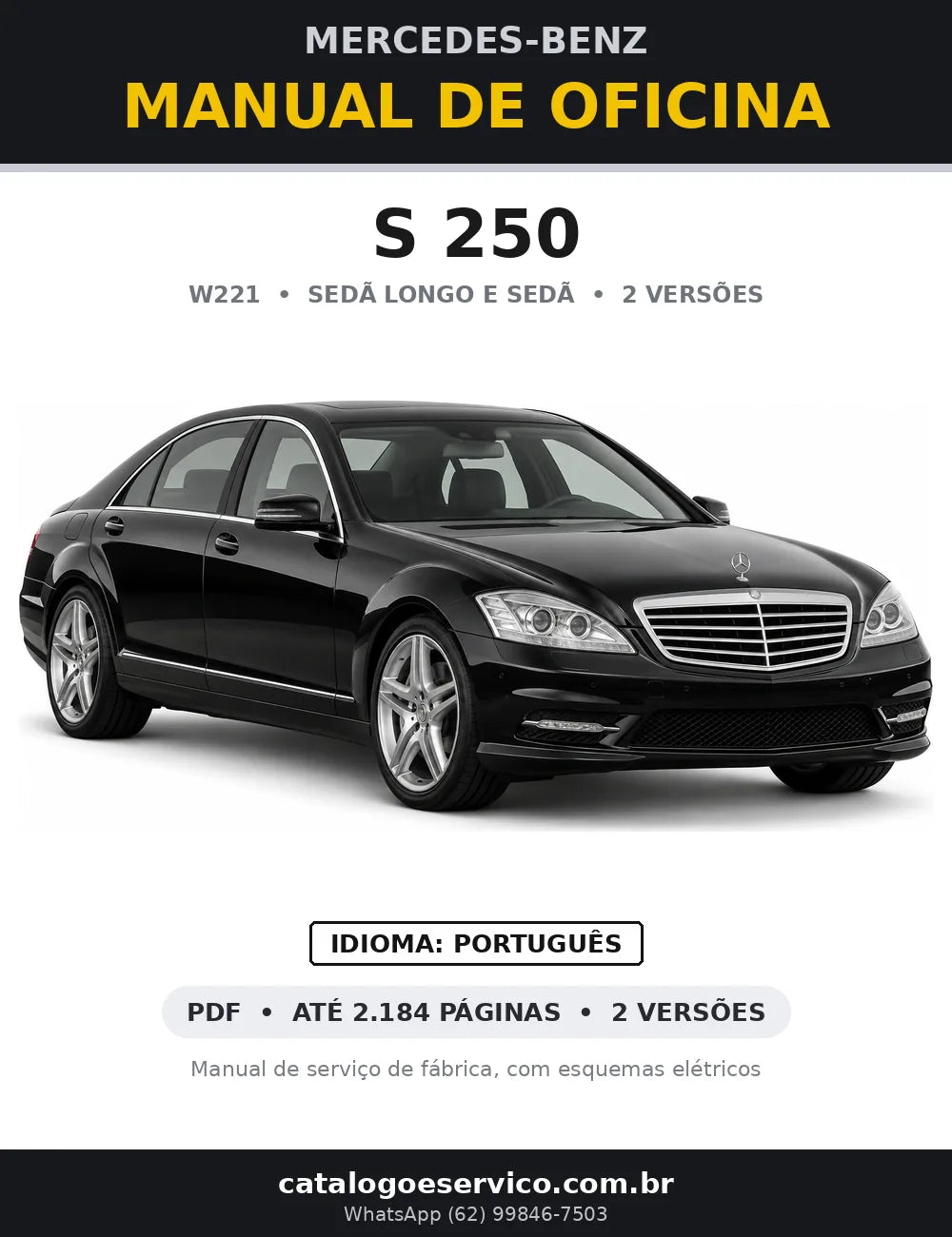 Capa do manual de oficina Mercedes-Benz S 250 (W221)