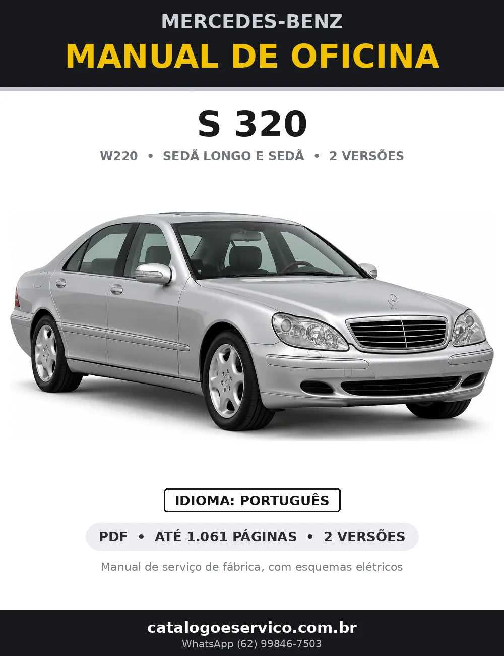 Capa do manual de oficina Mercedes-Benz S 320 (W220)