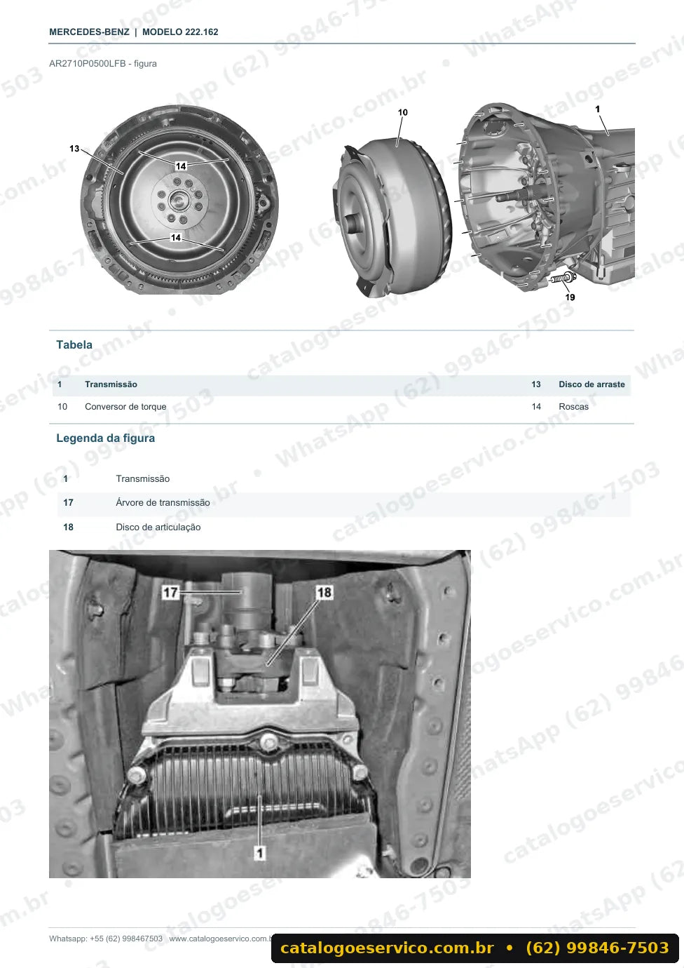 Página de procedimento do manual de oficina Mercedes-Benz S 320 (W222)