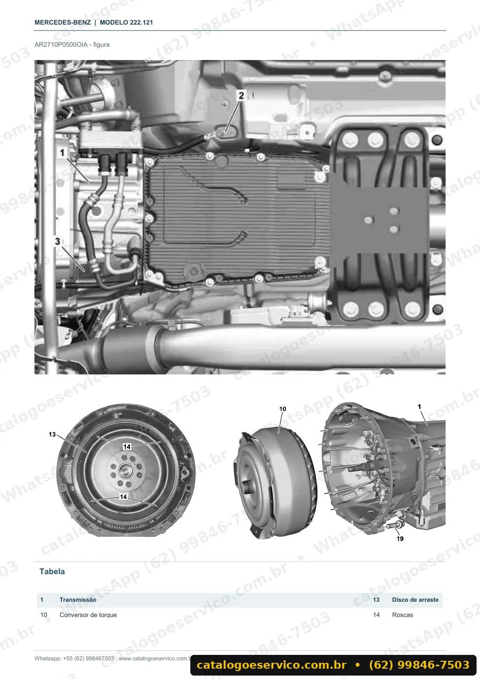 Página de procedimento do manual de oficina Mercedes-Benz S 350 (W222)