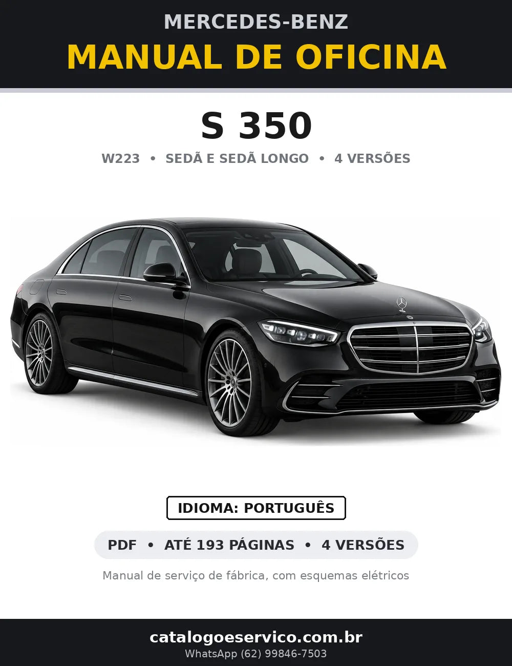 Capa do manual de oficina Mercedes-Benz S 350 (W223)