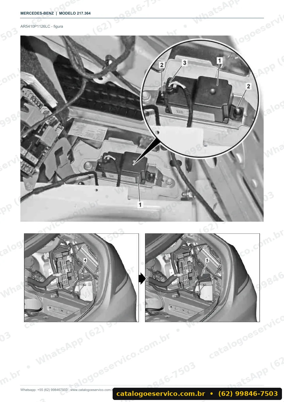 Página de procedimento do manual de oficina Mercedes-Benz S 400 / S 450 4MATIC (C217)