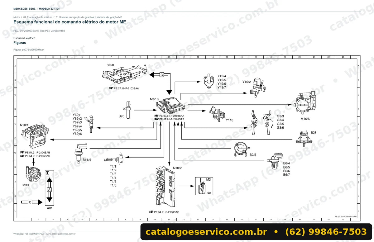Página de esquema elétrico do manual Mercedes-Benz S 400 (W221)