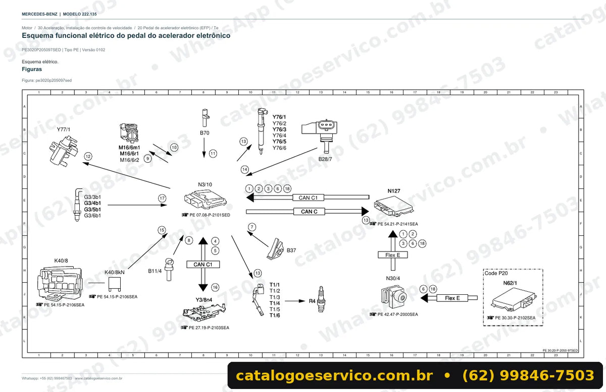 Página de esquema elétrico do manual Mercedes-Benz S 400 (W222)