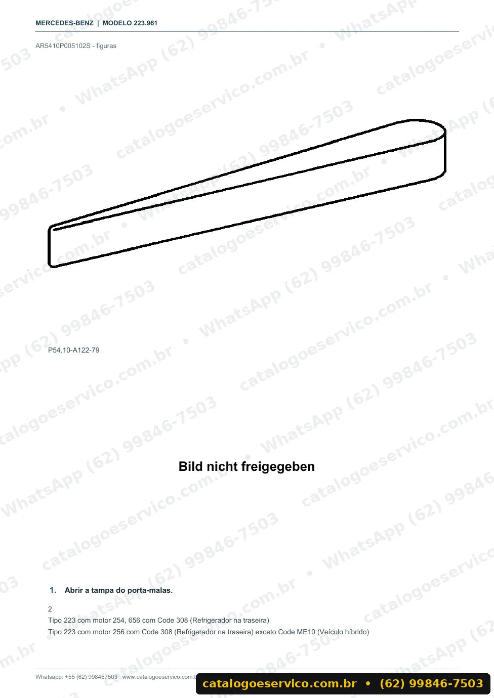 Página de procedimento do manual de oficina Mercedes-Benz S 450 Maybach (W223)