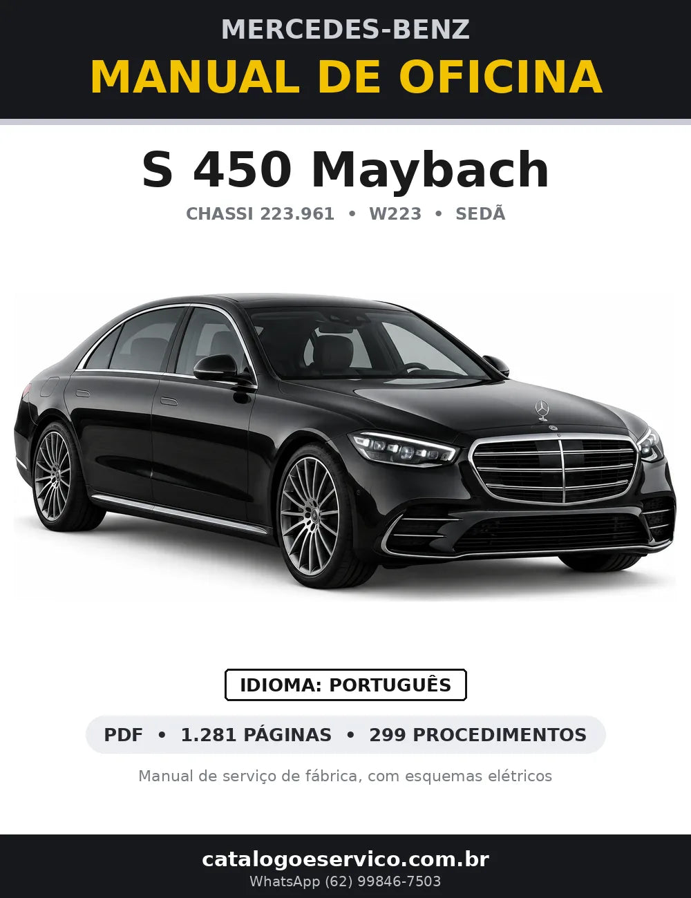 Capa do manual de oficina Mercedes-Benz S 450 Maybach (W223)