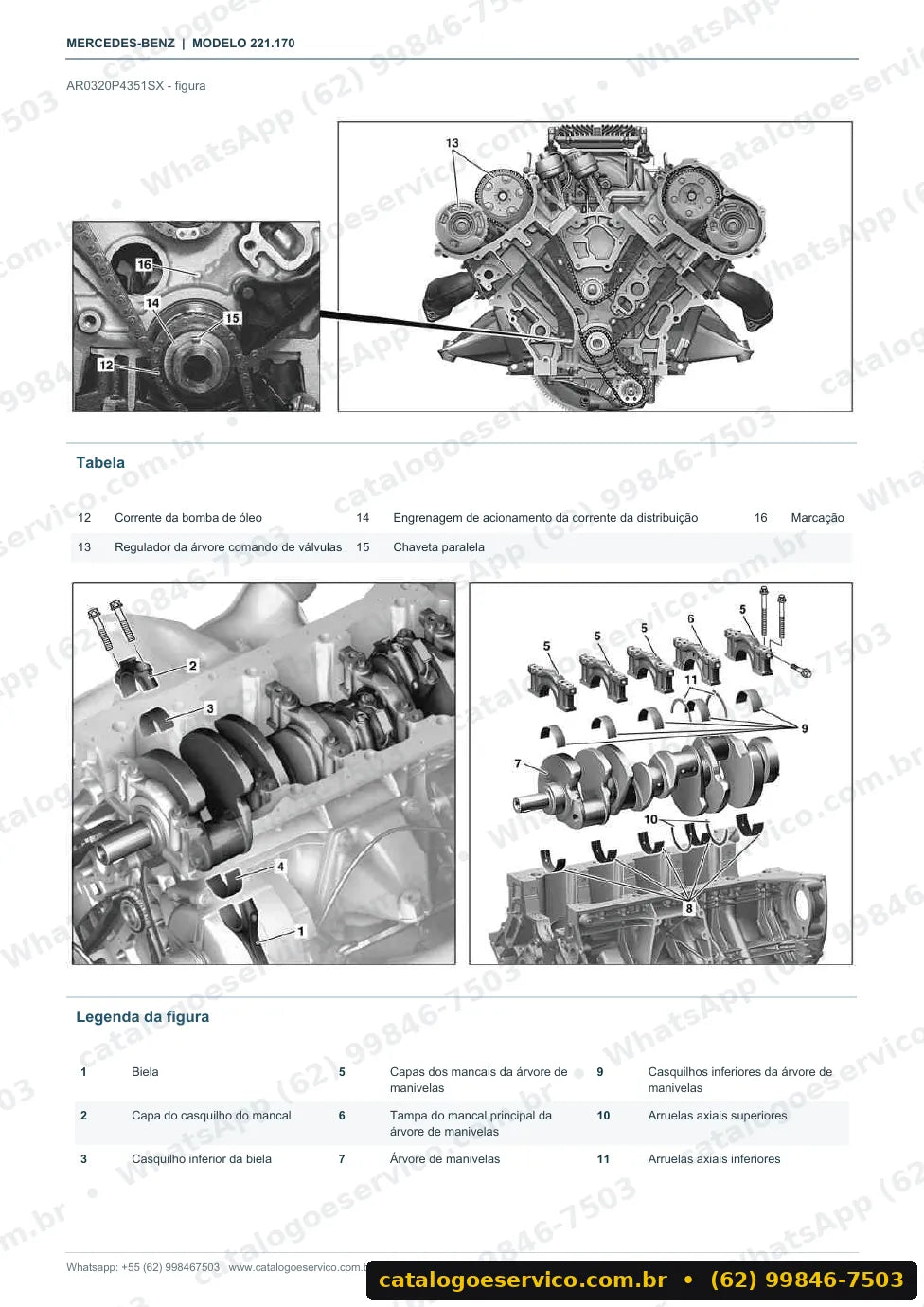 Página de procedimento do manual de oficina Mercedes-Benz S 450 (W221)