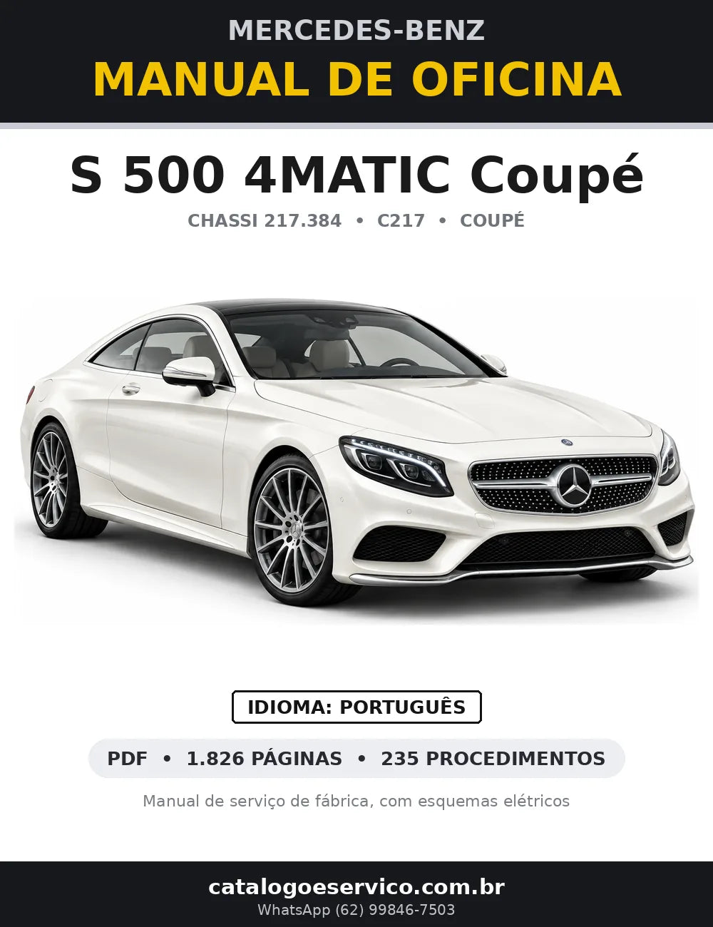 Capa do manual de oficina Mercedes-Benz S 500 4MATIC Coupé (C217)