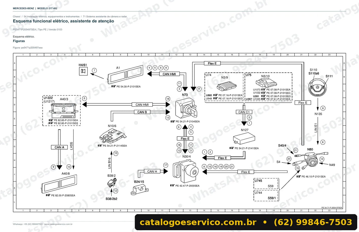 Página de esquema elétrico do manual Mercedes-Benz S 500 / S 550 (C217)