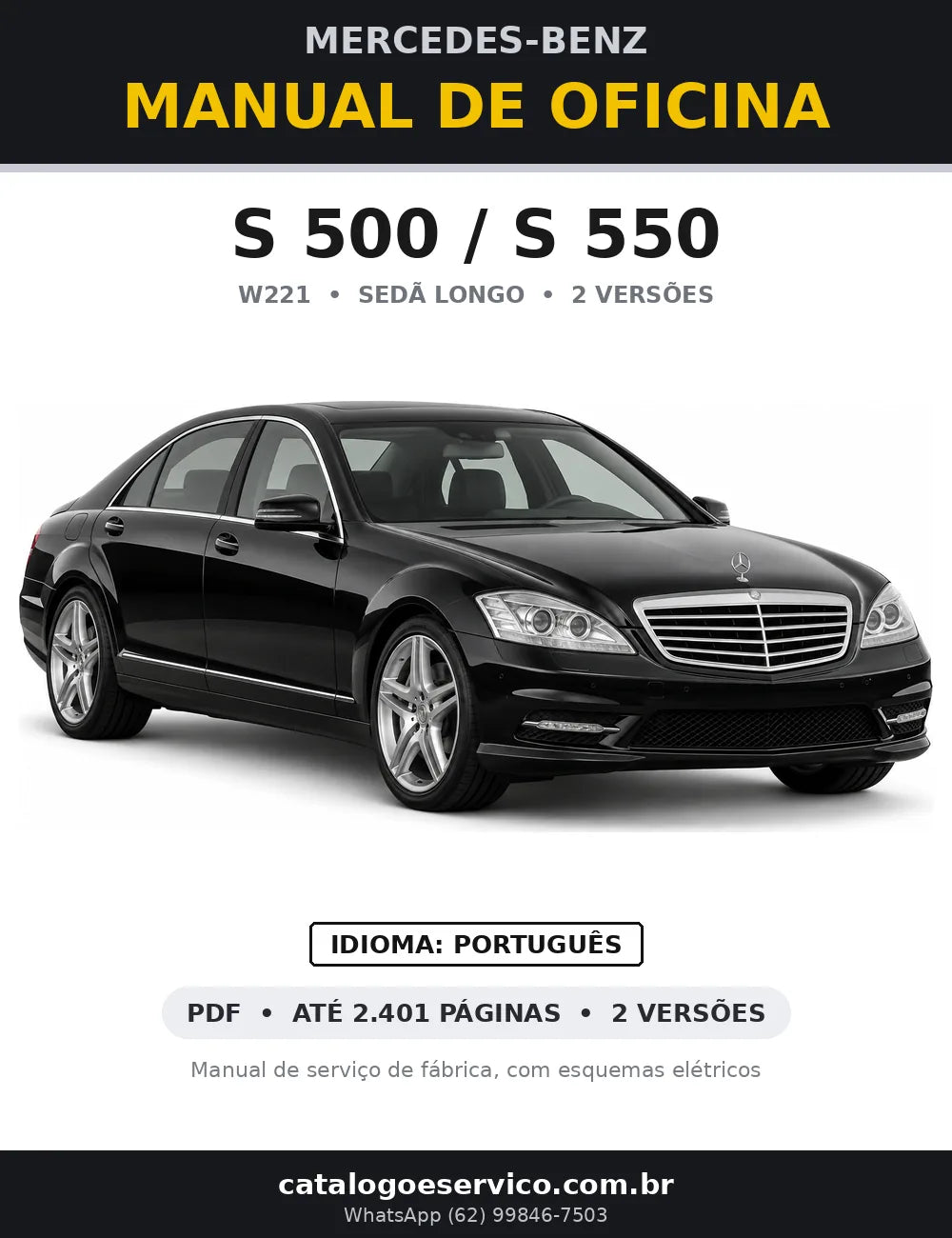 Capa do manual de oficina Mercedes-Benz S 500 / S 550 (W221)