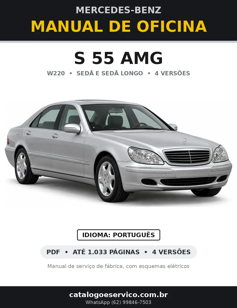 Capa do manual de oficina Mercedes-Benz S 55 AMG (W220)