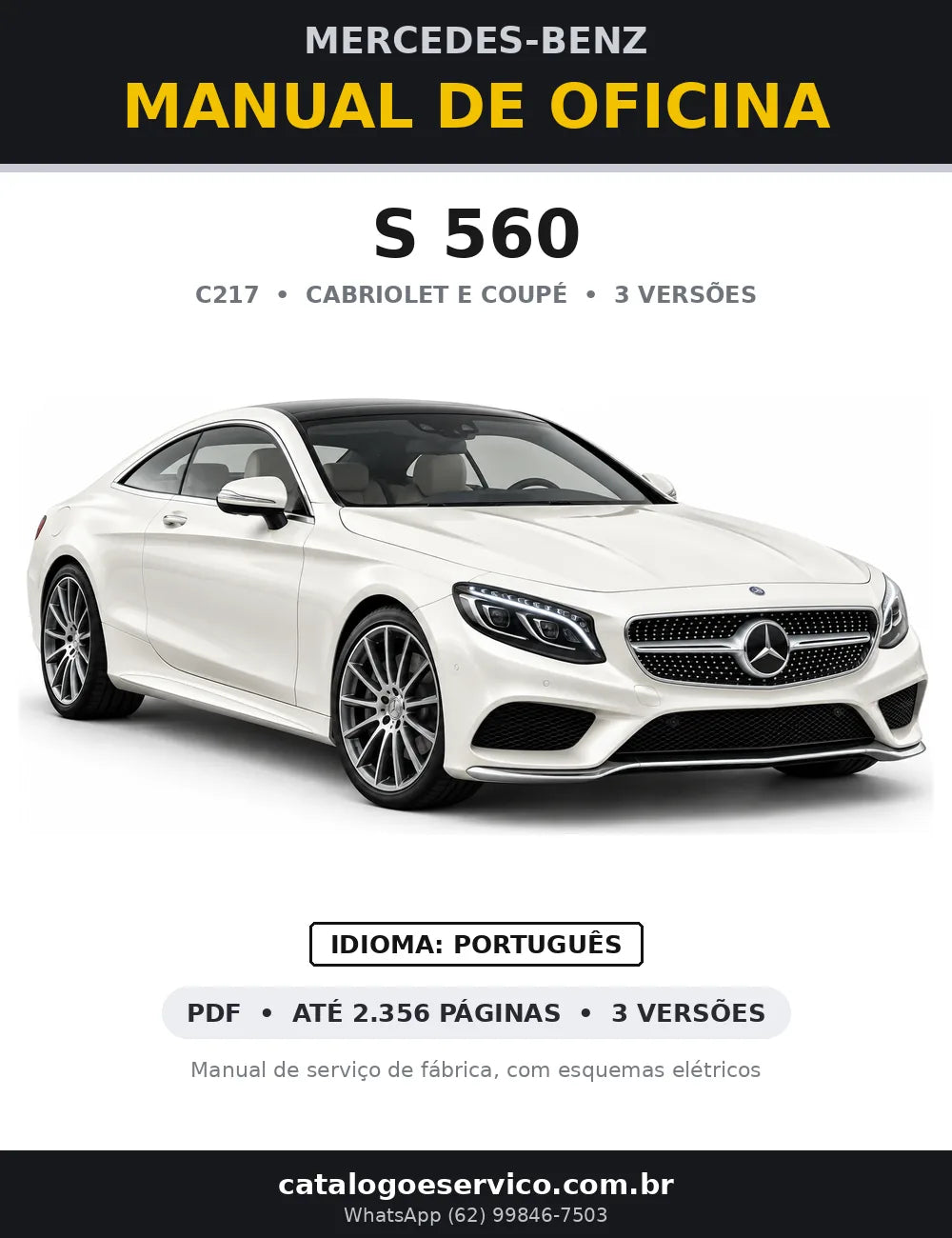 Capa do manual de oficina Mercedes-Benz S 560 (C217)