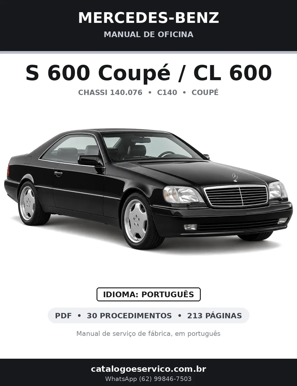Capa do manual de oficina Mercedes-Benz S 600 Coupé / CL 600 (C140)