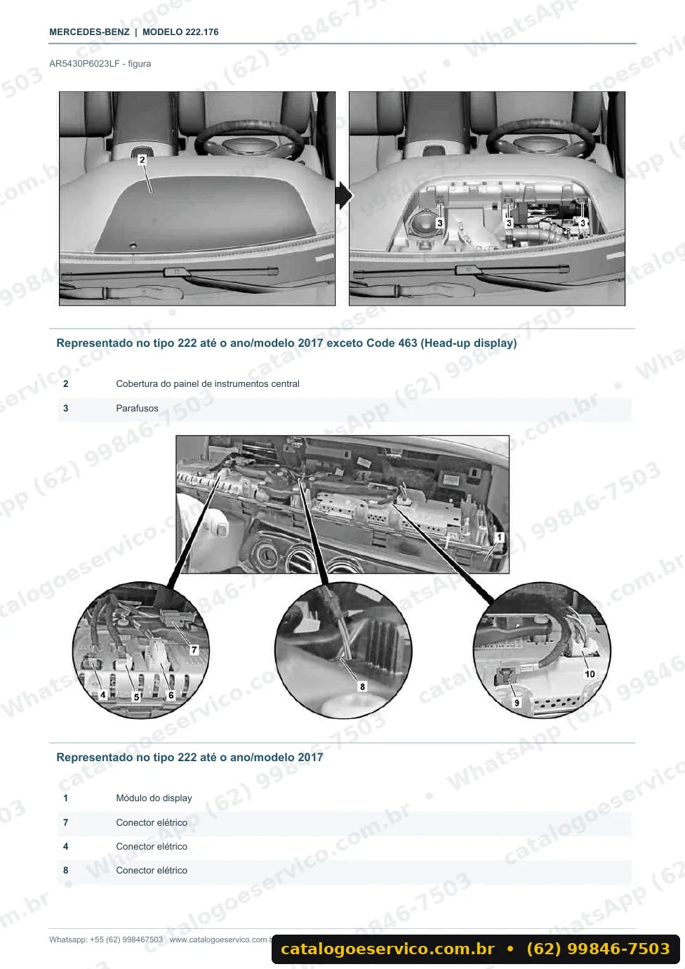 Página de procedimento do manual de oficina Mercedes-Benz S 600 (W222)