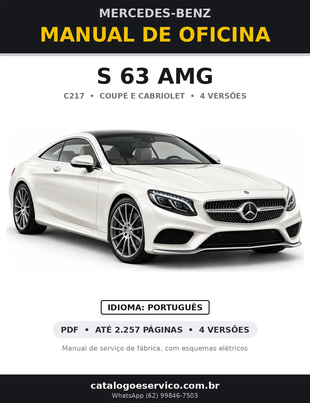 Capa do manual de oficina Mercedes-Benz S 63 AMG (C217)