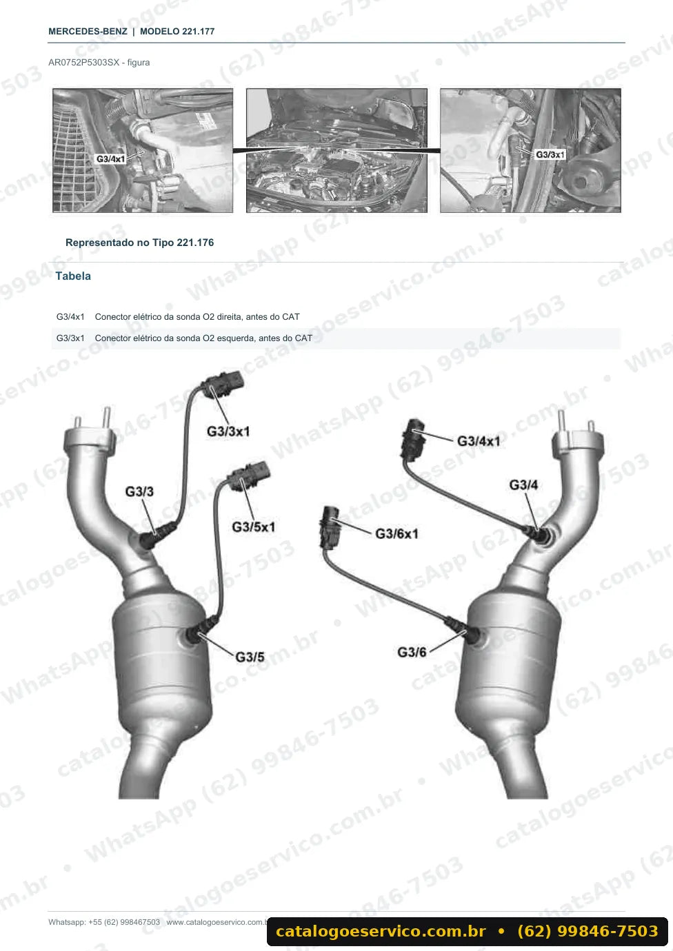 Página de procedimento do manual de oficina Mercedes-Benz S 63 AMG (W221)