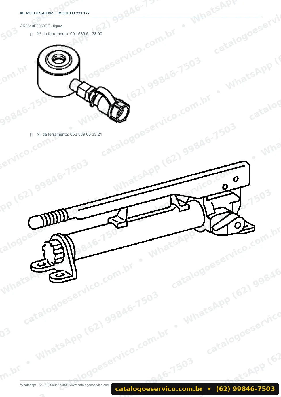 Página de procedimento do manual de oficina Mercedes-Benz S 63 AMG (W221)