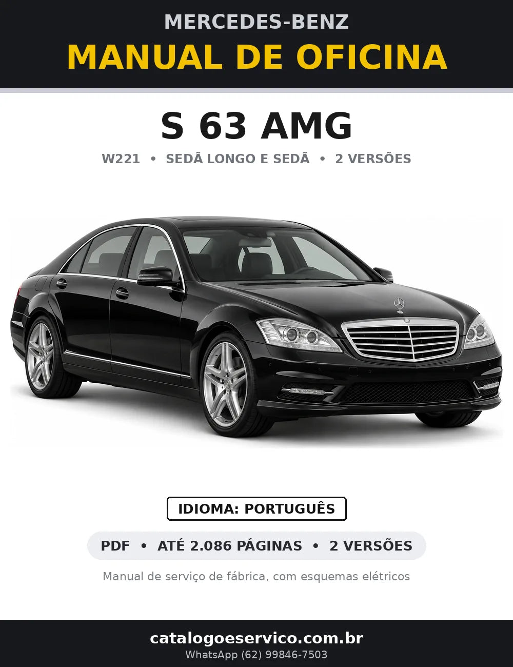 Capa do manual de oficina Mercedes-Benz S 63 AMG (W221)