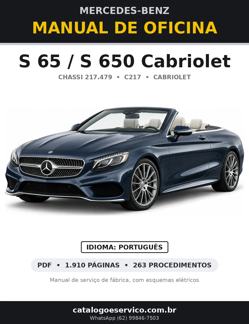 Capa do manual de oficina Mercedes-Benz S 65 / S 650 Cabriolet (C217)