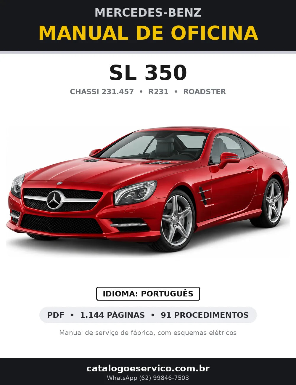 Capa do manual de oficina Mercedes-Benz SL 350 (R231)