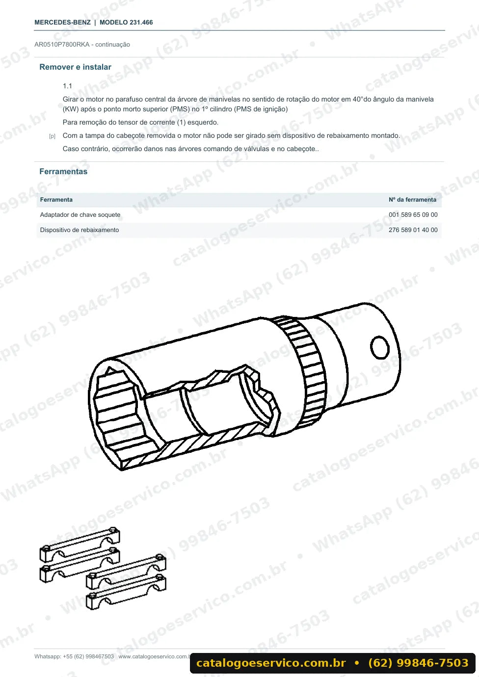 Página de procedimento do manual de oficina Mercedes-Benz SL 400 / SL 450 (R231)