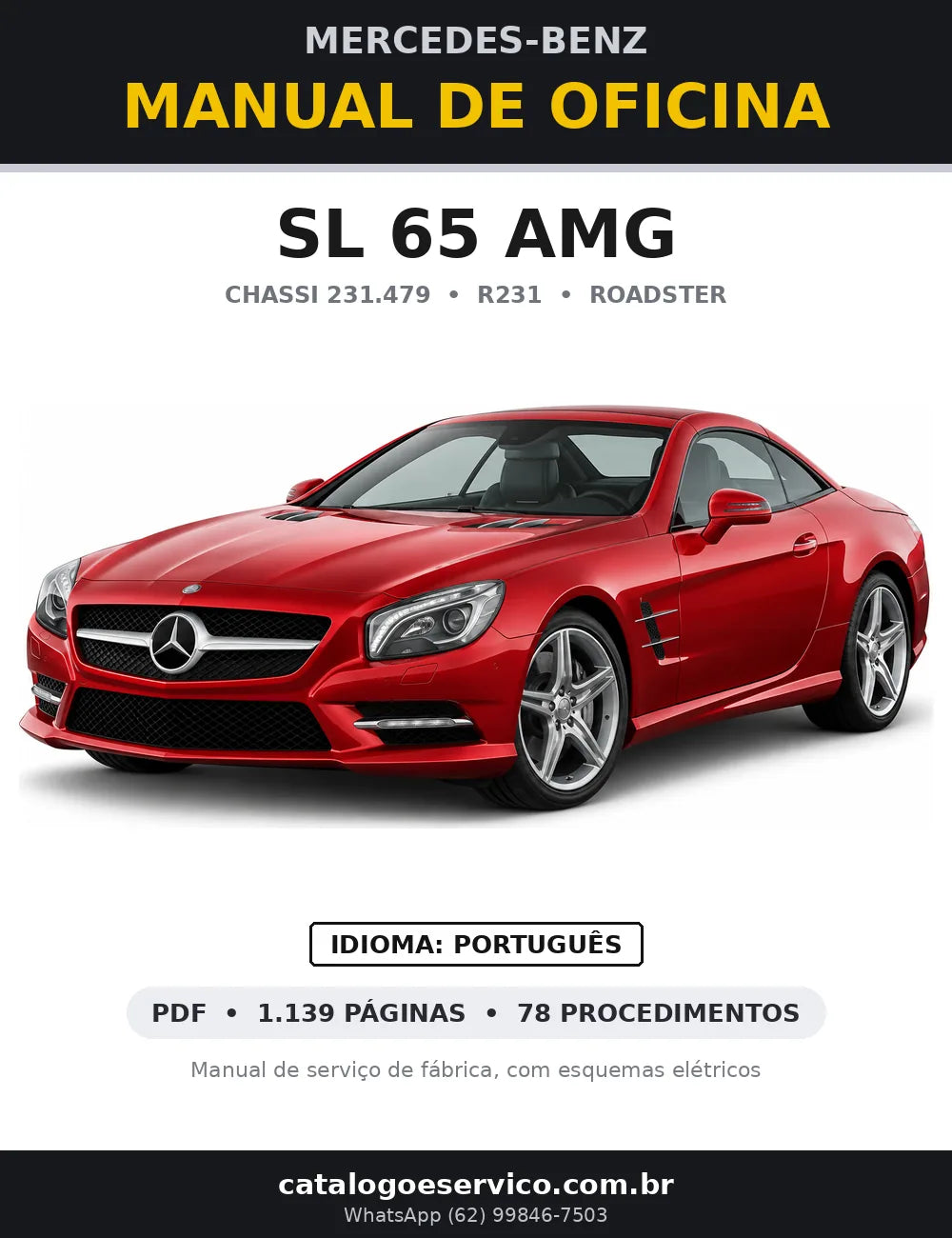 Capa do manual de oficina Mercedes-Benz SL 65 AMG (R231)