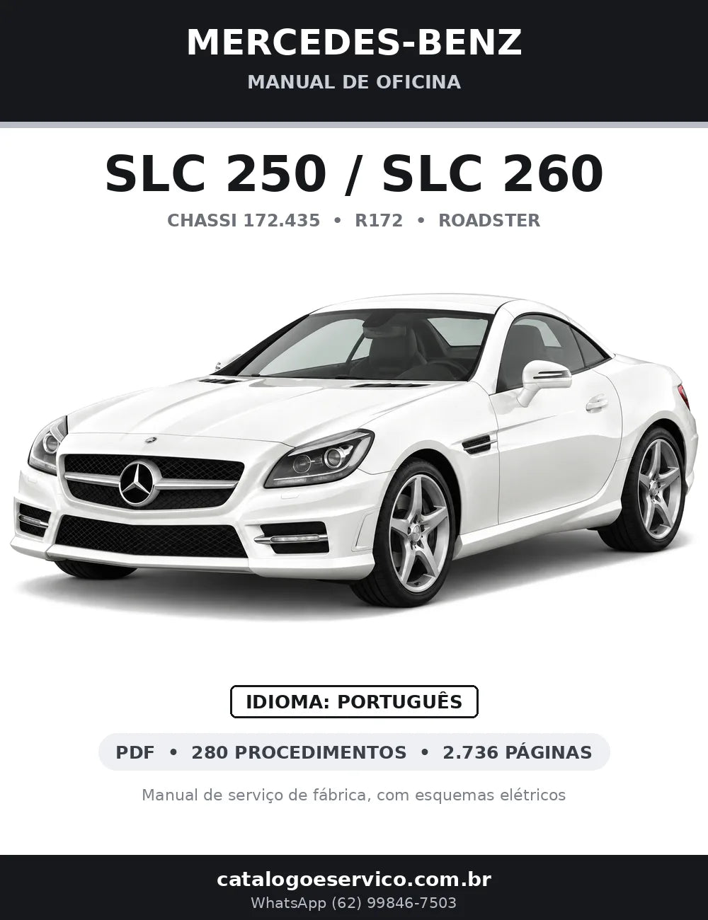 Capa do manual de oficina Mercedes-Benz SLC 250 / SLC 260 (R172)